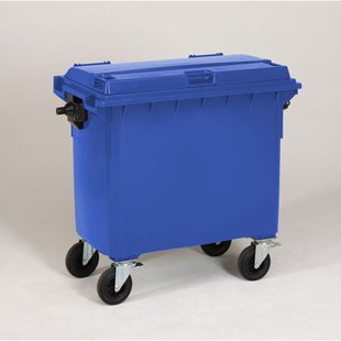 Engels Blauwe Afvalcontainer – 660 Liter, Hdpe Kunststof