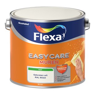 Flexa Easycare Muurverf - Mat - Gebroken Wit / Ral 9010 - 2,5l