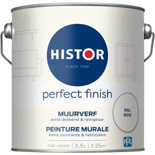 Histor Perfect Finish Muurverf - Mat - Ral 9010 - 2,5l