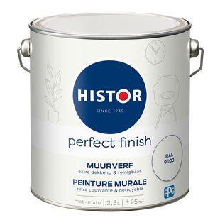 Histor Perfect Finish Muurverf - Mat - Ral 9003 - 2,5l