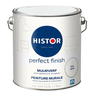 Histor Perfect Finish Muurverf - Mat - Ral 9016 - 2,5l