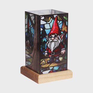 Wagner Life LED tafellamp Art Light Zwerg, houten voet, acryl, kleurrijk