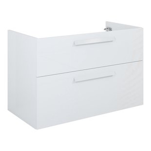 Elita Wastafelonderkast Ness 92cm - Hoogglans Wit - Met 2 Lades - 92x59x45cm