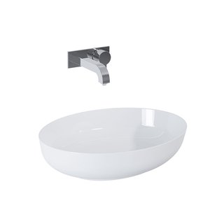 Elita Opzet Waskom Rika 52x40cm | Keramiek Wit | Ovaal