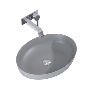 Elita Opzet Waskom Rika 52x40cm |keramiek Licht Grijs |ovaal