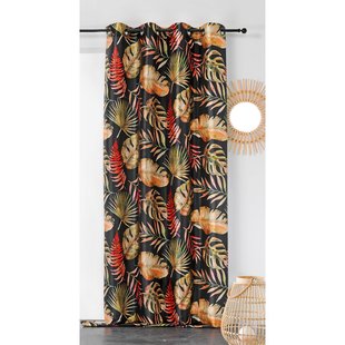 Vegetal Verduisterend Kant En Klaar Gordijn Zwart 150 X 260 Cm