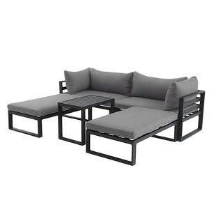 Mwh Loungeset Modulo - Aluminium - Antraciet - 4 Personen