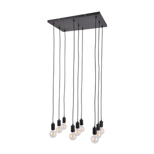 Corep Hanglamp Aksel Zwart 9xe27