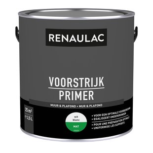 Renaulac Primer - Muur En Plafond - Mat Wit - 2,5l