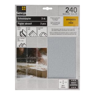 Sencys Schuurvel Stearaat Wit 230x280mm P240 3st