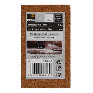 Sencys Handmatige Kurk Schuurblok 100x60x25mm