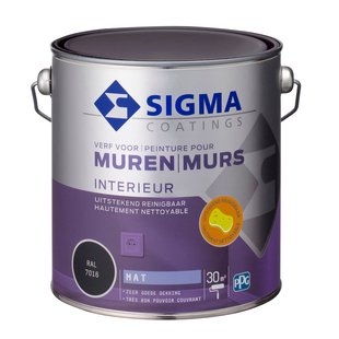 Sigma Interieur Muurverf - Mat - Ral 7016 - 2,5l