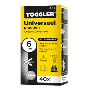 Toggler Universele Plug Alligator Af6 Kunststof - Diam. 6x40mm - 40 Stuks
