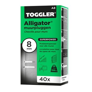 Toggler Muurplug Alligator A8 Kunststof - Ø 8 Mm - 40 Stuks