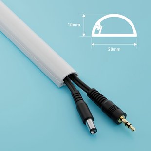 D-line Kabelgoot Zelfklevend Halfrond 20x10mm 2m Wit
