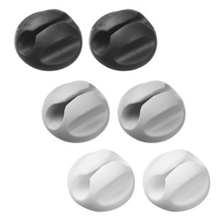 D-line Bases Kabel Clips Zelfklevende Kabelhouder 6st: 2x Zwart 2x Grijs 2x Wit