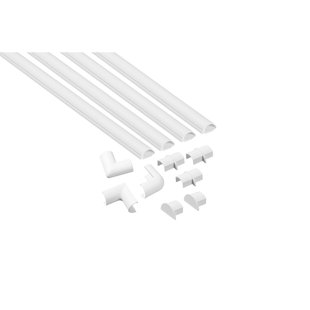 D-line Kabelgoot + Verbindingen Set Zelfklevend Clip-over Accessoires 20x10mm Wit