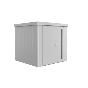 Biohort Metalen Tuinhuis Neo - Zilver Metallic - 236x236cm - Dubbele Deur