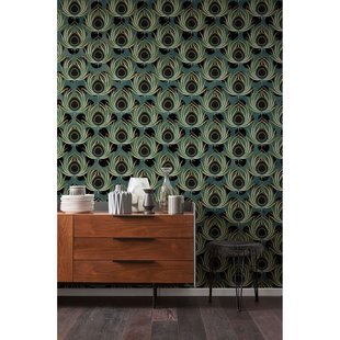 Fotobehang Groene Pauw - Groen - 2,80m X 200cm