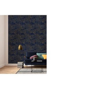 Fotobehang Feuille D'or - Blauw - 2,80m X 200cm