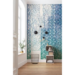 Fotobehang Art Nouveau Bleu - Blauw - 2,80m X 250cm