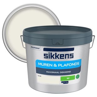 Sikkens Muren En Plafonds Muurverf - Mat - Ral 9010 - 10l