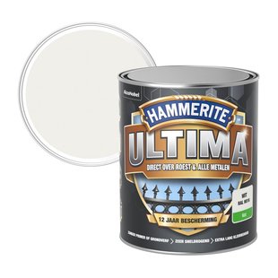 Hammerite Metaallak Ultima Mat Wit Ral 9016 750ml
