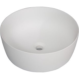 Aquazuro Opzet Waskom Cerami Ø42cm | Solid Surface | Mat Wit | Rond