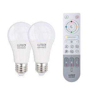 Lutec Connect Slimme Ledlamp Led Bulb Wit En Gekleurd Licht E27 9w Set Van 2