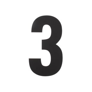 Intersteel Huisnummer 3 Xl Hoogte 30cm Rvs Mat Zwart