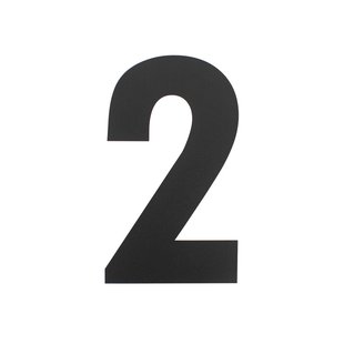 Intersteel Huisnummer 2 Xl Hoogte 30cm Rvs Mat Zwart