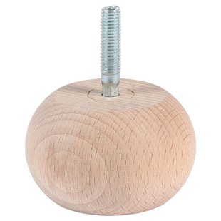Duraline Meubelpoot Bol Plat Ø6,4x4cm Fsc Beukenhout