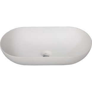 Aquazuro Opzet Waskom Cerusa 54x34x12cm | Solid Surface | Mat Wit | Ovaal