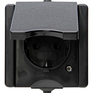 Kopp Stopcontact Proaqa Geaard 1-voudig Ip44 Zwart