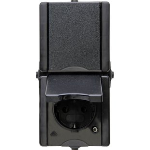 Kopp Stopcontact Proaqa Geaard 2-voudig Verticaal Ip44 Zwart