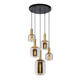 Lucide Hanglamp Joanet - Gerookt Glas - 66cm - 5xe27