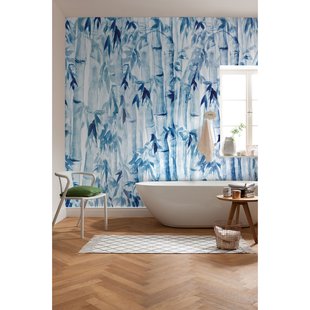Fotobehang Bamboos - Blauw - 2,80m X 300cm