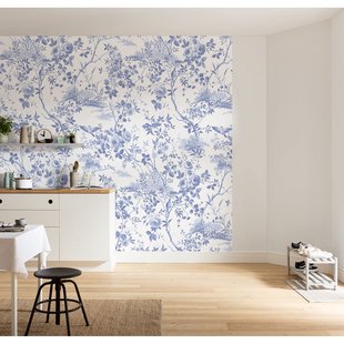 Fotobehang Charming Bloom - Blauw - 2,80m X 300cm