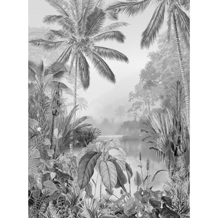 Fotobehang Tropical Lake - Zwart - 2,70m X 200cm