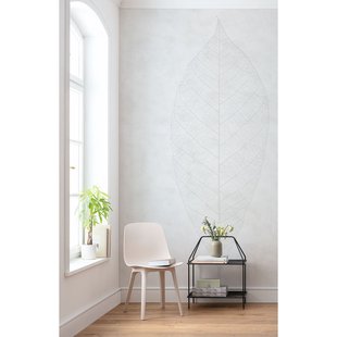 Decent Fotobehang Leaf - Wit - 2,80m X 200cm