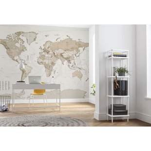 Fotobehang Earth Map - Meerkleurig - 2,50m X 350cm