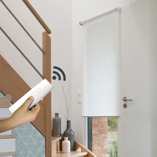 Madeco Gemotoriseerd Lichtdoorlatend Rolgordijn E-roll Wit 60x250cm