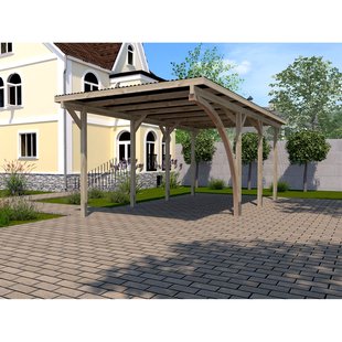 Weka Enkele Carport 606 A Gr2 Met Ronde Boog 300x600cm
