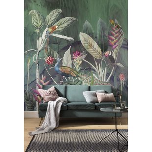 Fotobehang Jungle Chat - Meerkleurig - 2,50m X 200cm
