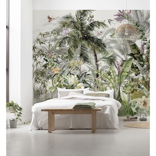 Fotobehang Birds In The Jungle - Meerkleurig - 2,50m X 350cm