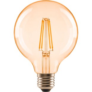 Sencys Ledfilamentlamp Globe - Amber - D9,5cm - Warm Wit - E27 - 6,5w