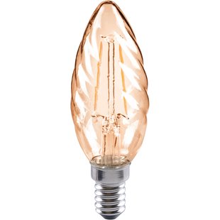 Sencys Ledfilamentlamp Kaars Twisted - Amber - D3,5cm - Warm Wit - E14 - 2,5w