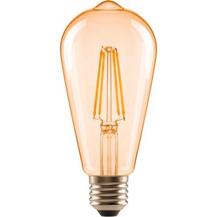 Sencys Ledfilamentlamp Edison Vintage - Amber - D6,5cm - Warm Wit - E27 - 6,5w