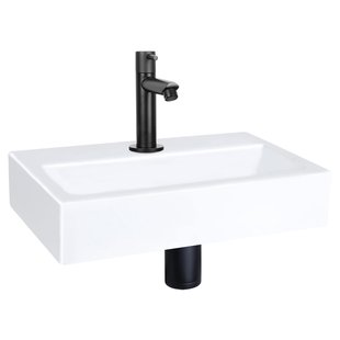 Differnz Fonteinset Mix&match Flat Keramiek Recht Mat Zwart