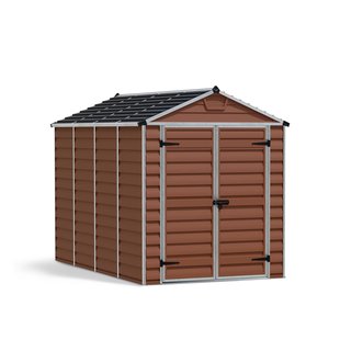 Canopia Metalen Tuinhuis Skylight - Bruin - 304x185cm - Dubbele Deur - Met Vloer